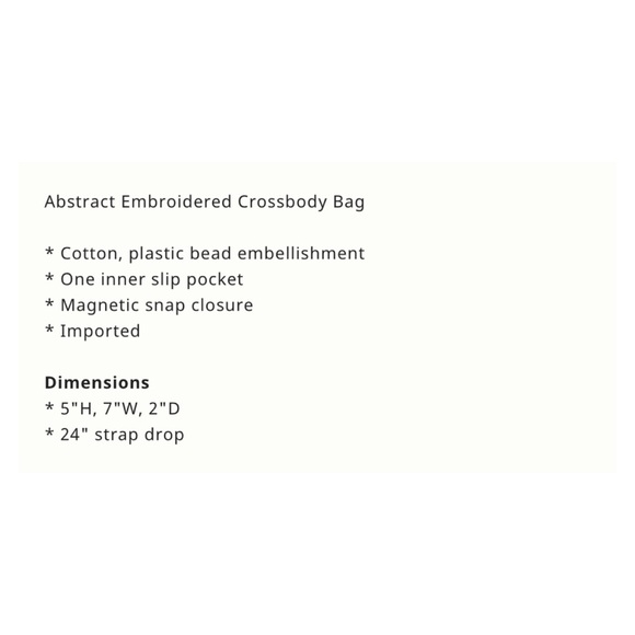 NWOT Anthropologie Abstract Embroidered and Embellished Crossbody Bag - Picture 11 of 11